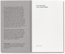 An Interview with Lewis Baltz